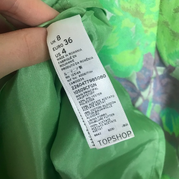 TOPSHOP neon green and purple cocktail mini dress - Picture 8 of 8